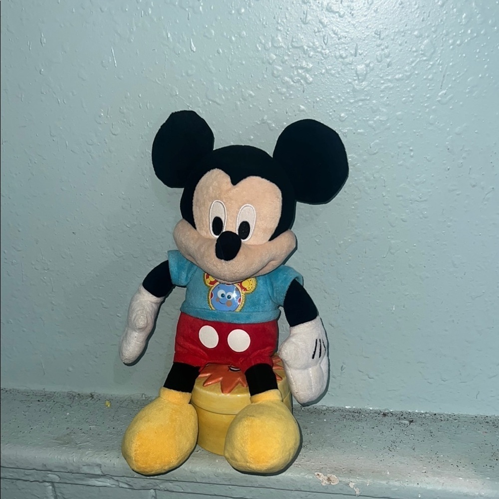 Disney Mickey Mouse Stuffed Animal Black and Red